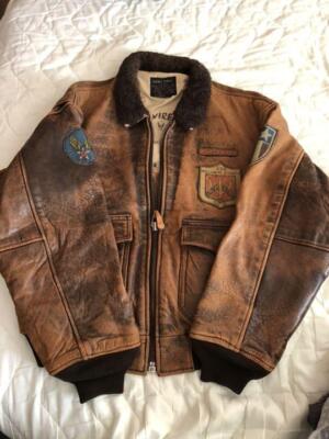 AVIREX Type G-1 Vintage S size men's leather jacket brown