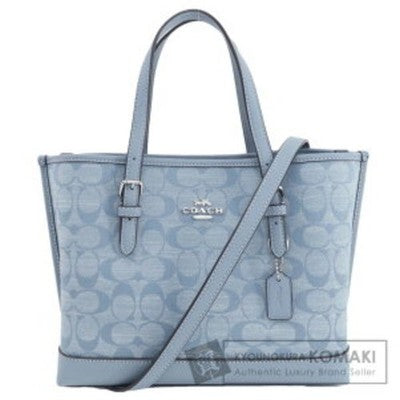 COACH Mollie Tote 25 Shoulder Bag Signature Chambray Light Blue CH228 Outlet New