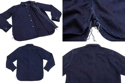 check description Long-sleeved shirt MZLS1070 Plain indigo dobby heavyweight