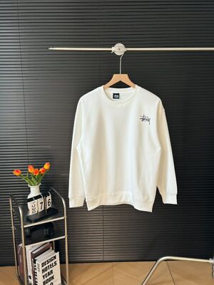 see description size M-3XL Stussy Basic Print Crew Neck Sweater white black