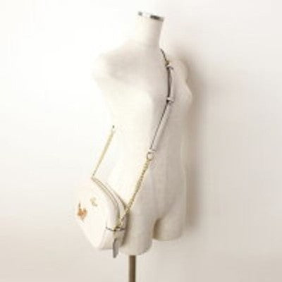 COACH CC790 Jamie Crossbody Bag White Dancing Kitten Cat Print Gold Chain
