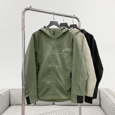 check description size M-3XL ARC'TERYX logo outdoor softshell punch jacket