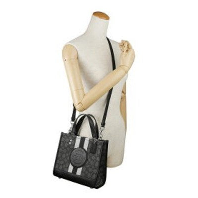 COACH C7083 Mini Tote Bag Canvas x Leather Black Smoke Women's New Unused