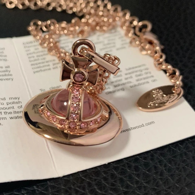 Vivienne Westwood Tiny Orb Necklace, Rose Gold, 42cm Chain, Box Included
