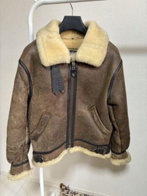 USA made AVIREX B-3 vintage jacket brown lining boa material for men
