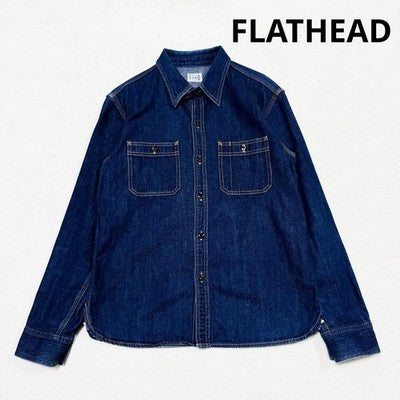 The Flat Head Denim Work Shirt Indigo Size 40 Denim Cotton One wash