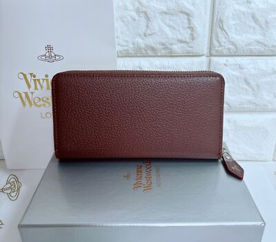 Vivienne Westwood Long Wallet Unisex Brown, Gold Hardware
