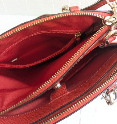 COACH Tote Bag Signature Patent Shoulder bag 2way Zip bag leather Orange