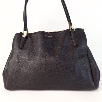 Coach Tote Bag Madison Cafe Carryall City bag Zip bag Black Leather Women's