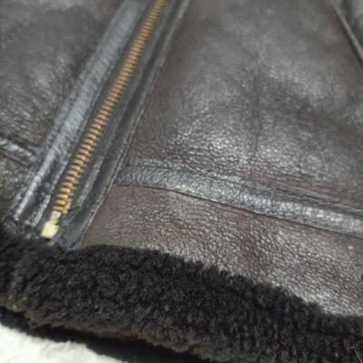 AVIREX Flight Jacket B-3 Mouton Sheep Leather Black 36 Made in America