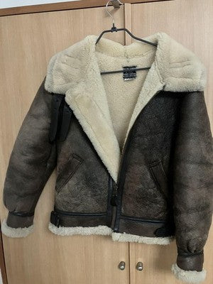 Avirex B-3 Flight Leather Jacket Mouton Size 40 Military Vintage Dark Brown