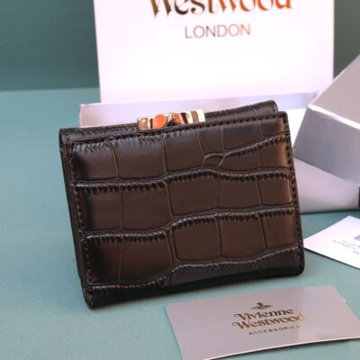 Vivienne Westwood Crocodile Pattern Multi-Card Pocket Wallet 43VV591 blackstripe