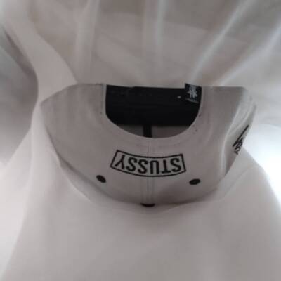 check description chose color STUSSY Snapback Cap Hat black Gray White Red logo