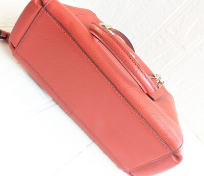 COACH Tote Bag Signature Patent Shoulder bag 2way Zip bag leather Orange