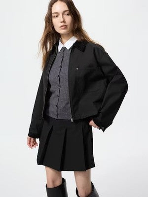 see description 4colors UNIQLO zip-up short jacket casual short length Women