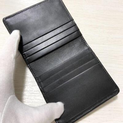 Kyoto traditional Nishijin weave leather bifold wallet indigo dyed 1C