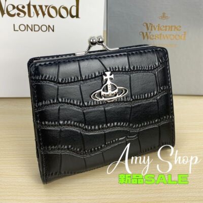 Vivienne Westwood Crocodile Pattern snap button closure Pocket Women's Wallet C