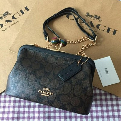 Coach Bag CE617 Brown Black Multi Chain Bag Shoulder Bag Women's Bag 2 Way Bag