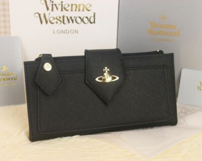 chose 3colors Vivienne Westwood Long Bi-fold Wallet 66VV906 Black Rose Blue
