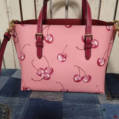 Coach Mollie Tote 25 With Cherry Print CR293  New Pink