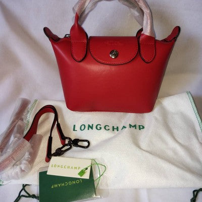 Longchamp Le Pliage XS size Tote Bag Hand bag Shoulder bag Red Leather