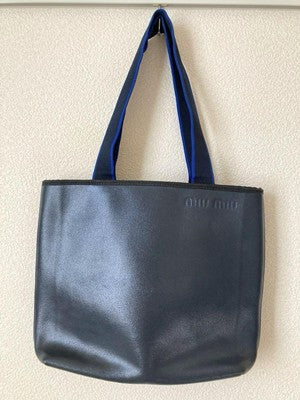 Authentic MIU MIU Leather Shoulder Hand Bag Purse Dark Navy used