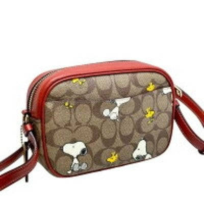 COACH x Peanuts Snoopy Mini Jamie 2-way Camera Bag Signature Canvas CF248 New