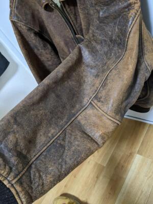 Vintage 80s Avirex G2 Leather Flight Jacket Brown Genuine leather L