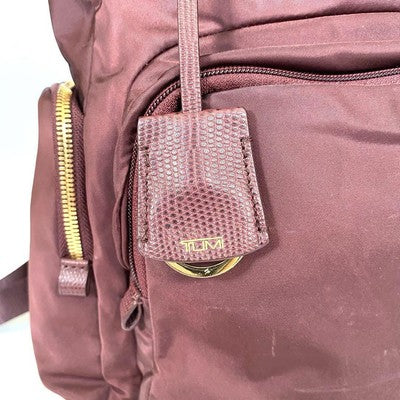 [Good Condition] Tumi Backpack Nylon Carry Charm Included Wine Red