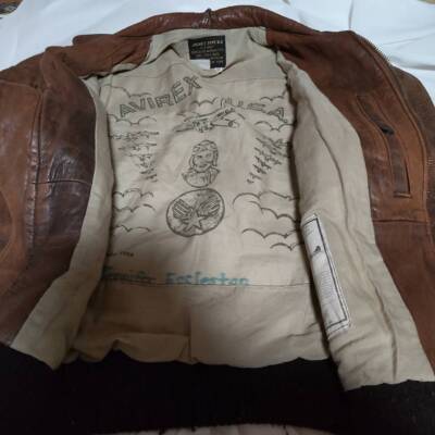 used size 40 AVIREX  Type G-2 Men's Flight jacket 80's rider's jacket brown