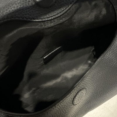 CAFUNE Drop Duffel Handbag Soft Duffle Shoulder Bag Black Leather egg charm