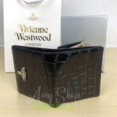 Vivienne Westwood Crocodile Pattern snap button closure Pocket Women's Wallet C