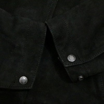 Avirex Leather Jacket Aged Suede Leather Jacket Black Men's XL Buckskin