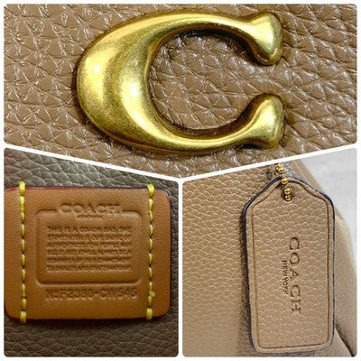 COACH CM545 LANA23 Crossbody 2way Shoulder Bag Leather Dark Stone Brown Outlet
