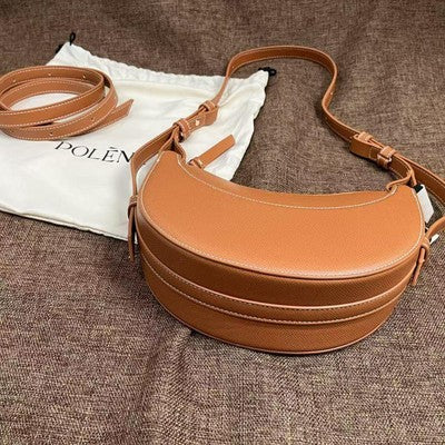 Polene Half Moon Bag Shoulder Bag Brown Women's Mini Bag with Shoulder Strap
