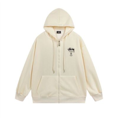 check description size S-XL STUSSY Hoodie Thin Long Sleeve Outerwear Zip Hoodie