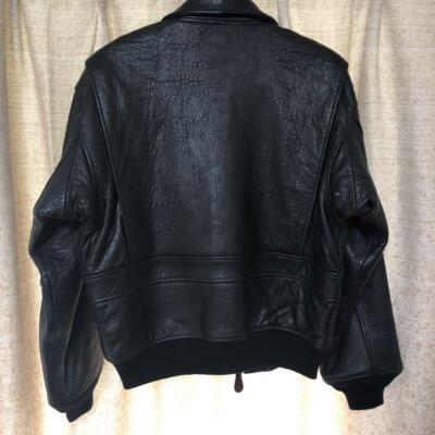 In good condition Vintage Avirex Leather Jacket Genuine Leather Type G2 XS Black