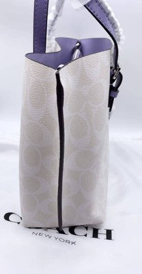 Coach C4250 Mollie Tote 25 in signature canvas Crossbody White Outlet New