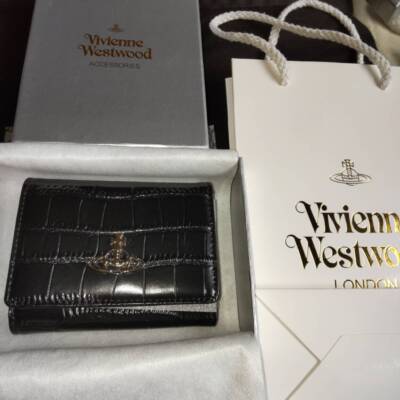 Vivienne Westwood Crocodile Pattern Multi-Card Pocket Wallet Black