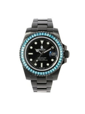 A BATHING APE (M)TYPE 1 BAPEX CRYSTAL STONE wristwatch Waterproof MEN Green