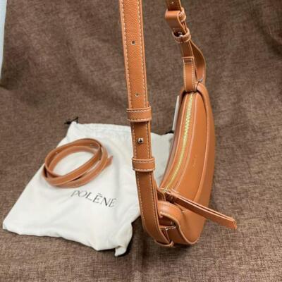 Polene Half Moon Bag Shoulder Bag Brown Women's Mini Bag with Shoulder Strap
