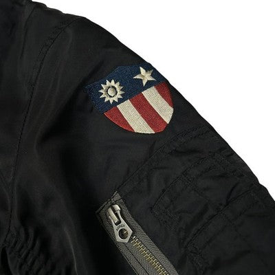 Avirex MA-1 Flight Jacket Flying Tiger Men's Black Size M Embroidered Patches