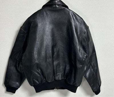 VTG Avirex A-2 Bomber Flight Leather Jacket XS Brown Patrouille de France 1988