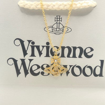 check description Vivienne Westwood Knot Heart Hollow Saturn Necklace Pendant