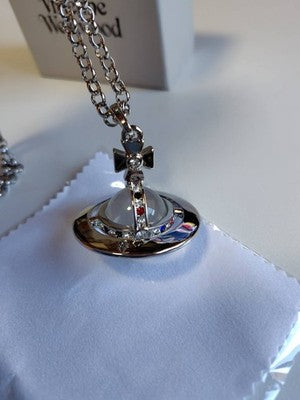 Vivienne Westwood Orb Necklace Small Orb Silver x Clear Accessories Box included