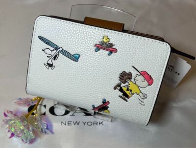 COACH Bi-fold Wallet PEANUTS Snoopy Chalk Multi C4899 CE714 QBE7V