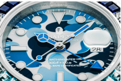 A BATHING APE TYPE 2 BAPEX ABC CAMO CRYSTAL STONE STAINLESS STEELFree size
