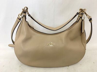 COACH 2way bag handbag tote bag Shoulder bags Zip bag Beige Leather Women s