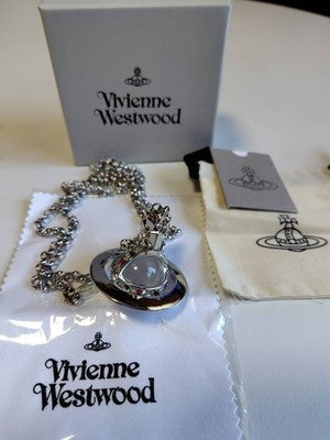 Vivienne Westwood Orb Necklace Small Orb Silver x Clear Accessories Box included