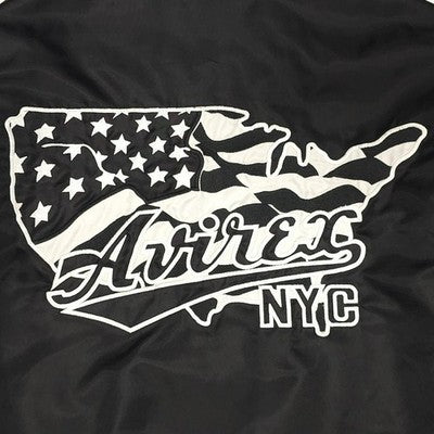 AVIREX Nylon Stadium Jacket Stars and Stripes Black sizeL American Casual